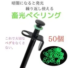 【蛍光 夜光 畜光】ペグリング シリコン製 50個 キャンプ アウトドア