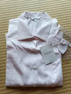 【未使用品】事務服　11号　半袖ブラウス　ピンク　アルファピア