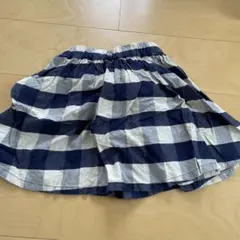 ネイビーとホワイトのチェック柄スカート100サイズ
