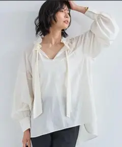 定価約16000円　美品　バンヤードストーム　リボン付きホワイトシャツ 長袖