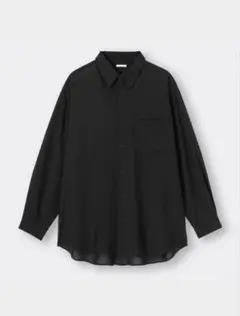 GU シアーオーバーサイズシャツ 長袖 ブラック M