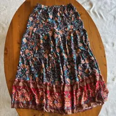 ほぼ新品　Natural Lifeアジア系花柄ワイド・イージーパンツサイズMーL