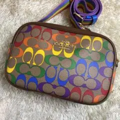 未使用級 コーチ ジェイミー レインボー カメラバッグ ショルダーバッグ
