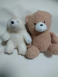 茶色くまと白くまぬいぐるみ　　2体セット　　こ403