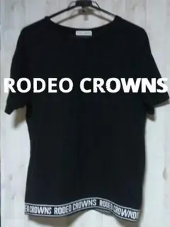 ロデオクラウンズ オーバーサイズ 半袖Ｔシャツ カットソー 黒 ブラック