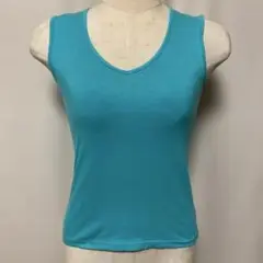 ラメ入りタンクトップ グリーン M