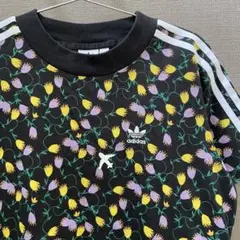 adidas originals 花柄 ショート丈 クロップド丈 半袖 Tシャツ