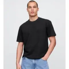 GAP ギャップ ヘビーウェイト クロップドTシャツ ブラック Lサイズ