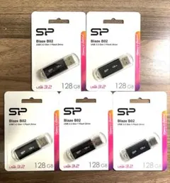 USBメモリ128GB シリコンパワーUSB3.1ヘアライン仕上げ【5個セット】