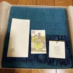 【新品未使用】　結城紬　つむぎの館　ショール　絹ショール　高島屋　日本製