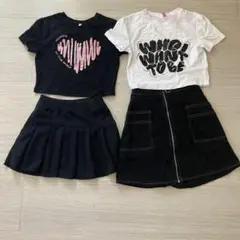 キッズ服セット（トップス2枚＋スカート2枚）　サイズ約140