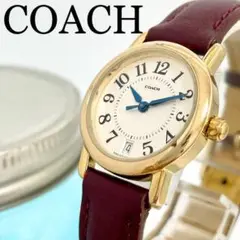 218 COACH コーチ時計 レディース腕時計 デイト ワインレッド 人気