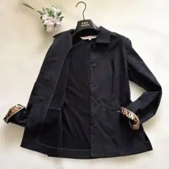 LEONARD レオナール　豹柄袖 ストレッチ　ジャケット 黒 38