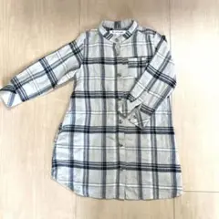 グローバルワーク　キッズ　チェック　シャツワンピース　90〜100㎝ ベージュ
