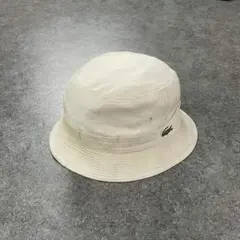 Vtg LACOSTE Bucket Hat バケハ オフホワイト ワニ刺繍