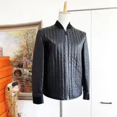 極美品 HERMES エルメス マトラッセ 本革 レザー ジャケット ブルゾン