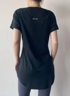 Ｌ スポーツ ヨガウェア ジムウェア 体型カバー Tシャツ 半袖 ピラティス