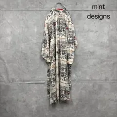 mint designs ミントデザインズ 総柄ワンピース　日本製 N1153