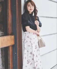 LAISSE PASSE レッセパッセ フラワーティータイムプリントスカート