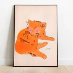 アンディ・ウォーホル Andy Warhol キャンバスアートポスター 猫 C