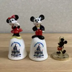 TDL ミッキー&ミニーマウス 陶器ベル ビンテージ/TDLホテル非売品ミッキー