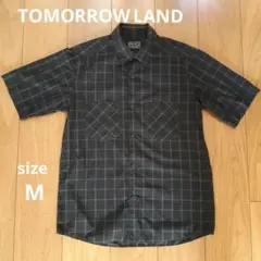 TOMORROW LAND 半袖　チェック　シャツ Mサイズ