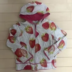 hakka kids いちご柄 パーカー 120