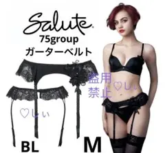 新品タグ付 Salute サルート 75G ソング M BL 黒 サテン 新品タグ付き サルート 75G ブラ G65 ソング M ショーツ M BL 黒