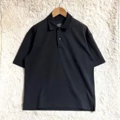 美品✨　無印　涼感ＵＶカットワイド五分袖ポロシャツ　S 黒