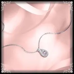 039N【57%OFF】ネックレス ドロップ ピンクジルコニア プラチナシルバー