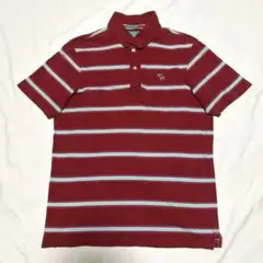 M ボーダー ポロシャツ 赤 アバクロ Abercrombie & Fitch