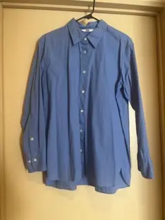 UNIQLO青色 100%コットン 長袖シャツ