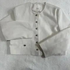 H&M ホワイト ノーカラージャケット 大きいサイズ170/104B新品