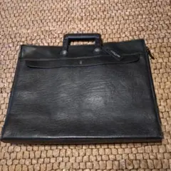 HARDY AMIES ブラック レザービジネスバッグ