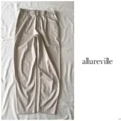◎アルアバイル ストレッチ さらさら とろみ 光沢 タック 9分丈 パンツ