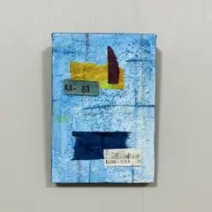 現代アート　アートパネル　キャンパス　抽象画　原画　インテリア　ブルー　ポップ