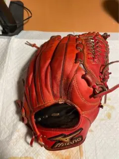 Mizuno オレンジ レザー 野球用グローブ