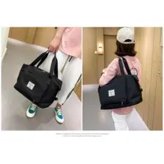★SALE★ 人気!大容量 黒 ジムバッグ ボストンバッグ 撥水 トラベルバッグ