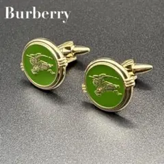 【美品】BURBERRY バーバリー ホースロゴ カフリンクス カフス ゴールド
