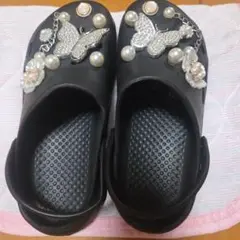 クロックス!!蝶パール装飾♡♡