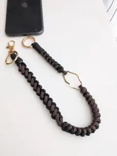 秋大人カラー　パラコード　スマホハンドストラップショルダー　ハンドメイド