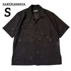 SAKUGAWAYA かりゆしウェア　冠婚葬祭　半袖　薄手　メンズ　黒　S