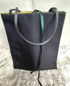 トートバック　ブラックxグリーン　未使用品