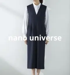 【美品】ナノユニバース Vネックタックワンピース