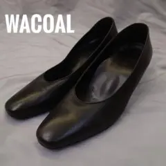 大特価 Wacoal 24cm パンプス スクエアトゥ ワコール レザー 本革