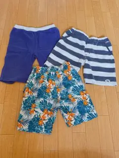 ハーフパンツ　夏　ボタニカル　無地　デイリー　綿　コットン　保育園　泥遊び　旅行