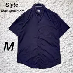 『S'YTE』　半袖シャツ　襟刺繍　スター　星　上品　希少　ネイビー　【M】