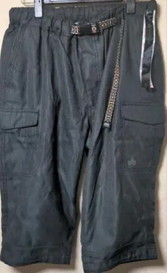 美品 LOGOS ダークグレー 七分丈パンツ L-LL