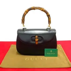 極 美品 オールドグッチ バンブー カーフレザー ハンドバッグ ミニ トート