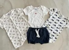 PETIT BATEAU クジラ　チーター　ベビー服 4点セット 74-81cm